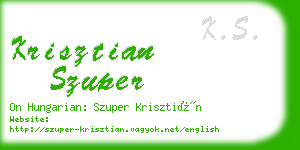 krisztian szuper business card